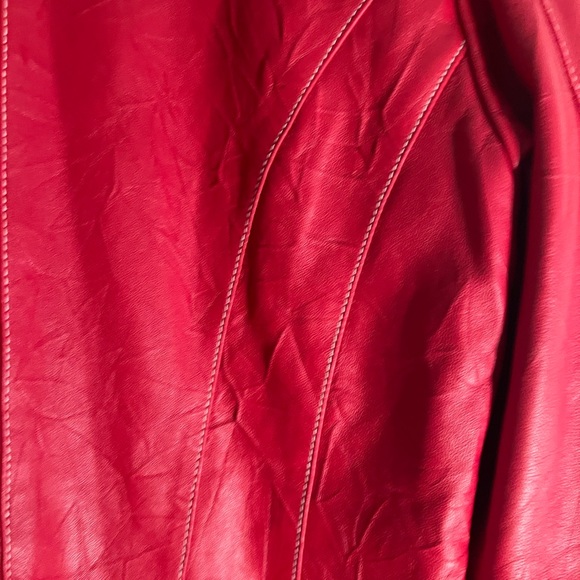 Red leather jacket by Chico’s in size 1 (Medium) - Picture 4 of 7